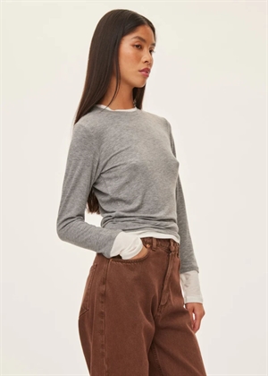 Bibi bluse Grey Mel. Oval Square 